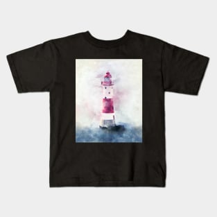 Watercolor Lighthouse, Nautical Expressionist Painting Kids T-Shirt